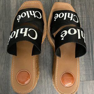 Authentic CHLOE Shoes, Size 39, Pre-loved Espadrilles, Wedges, Black, Spain